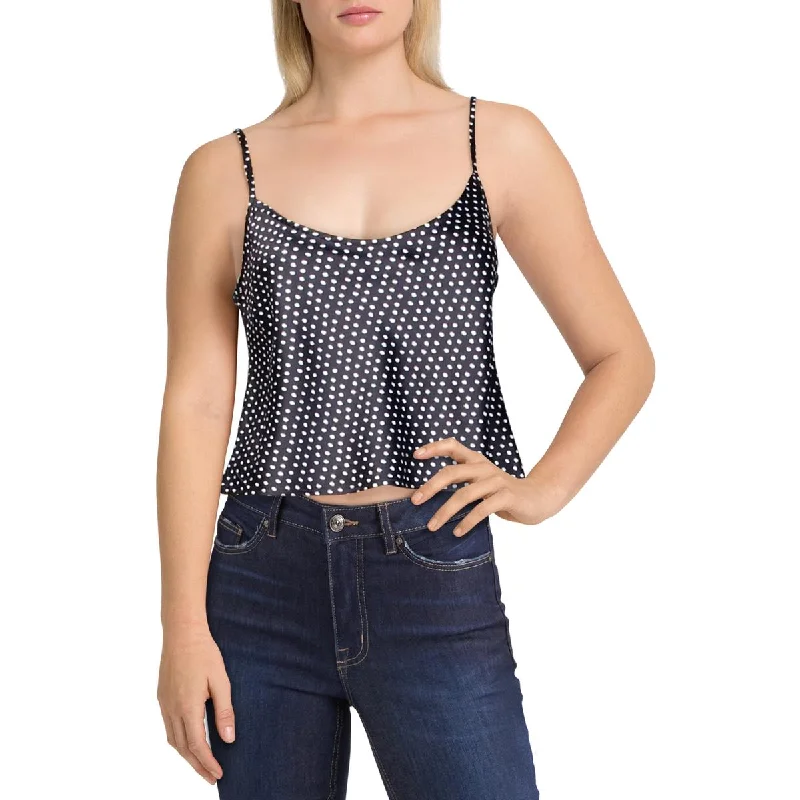 Aqua Womens Polka Dot Short Crop Top