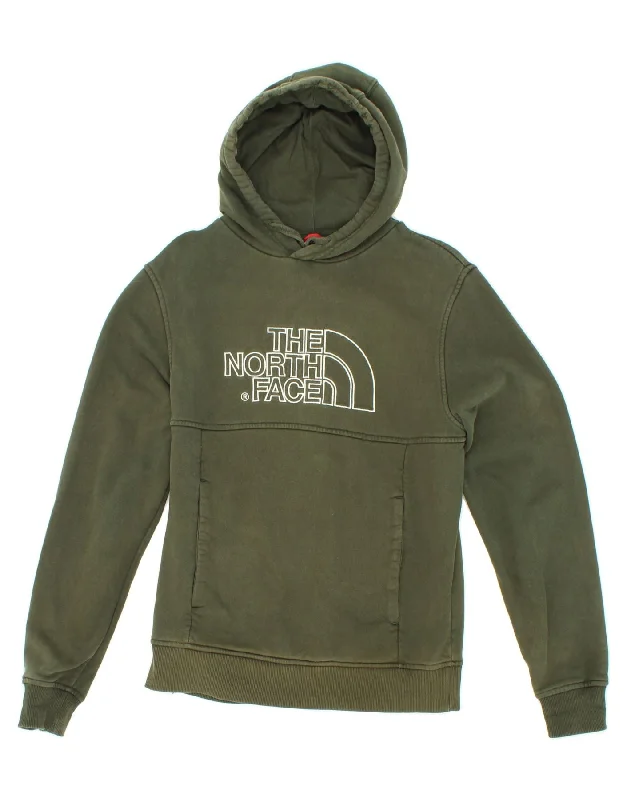 THE NORTH FACE Mens Graphic Hoodie Jumper Small Khaki Cotton